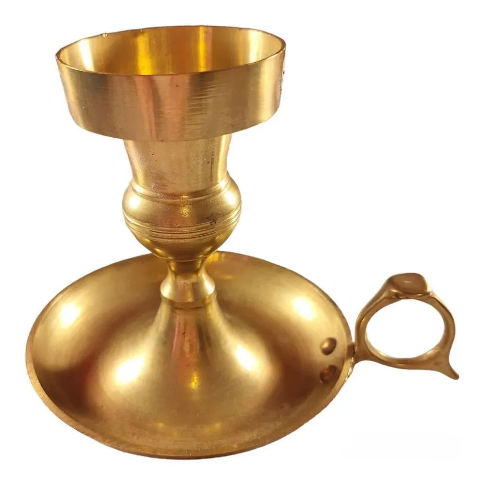 Vintage Mid 20th Century Brass‎ Candle Holder 3.5